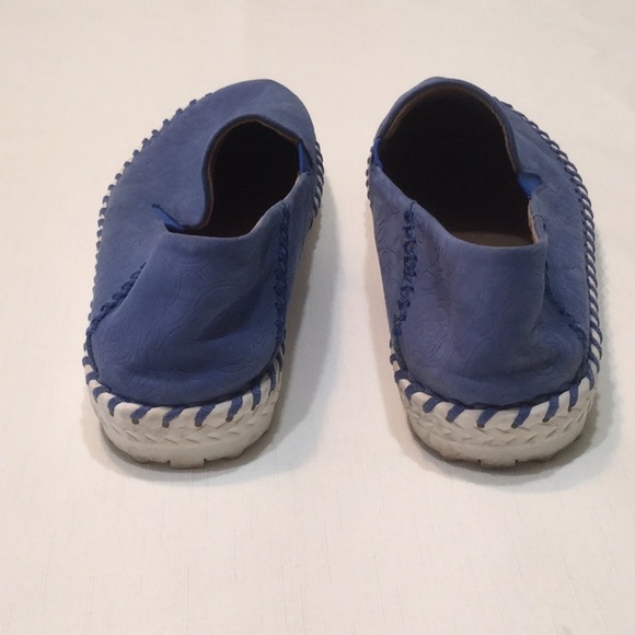 bernie mev. Blue Leather Slip On Shoes - Picture 3 of 5